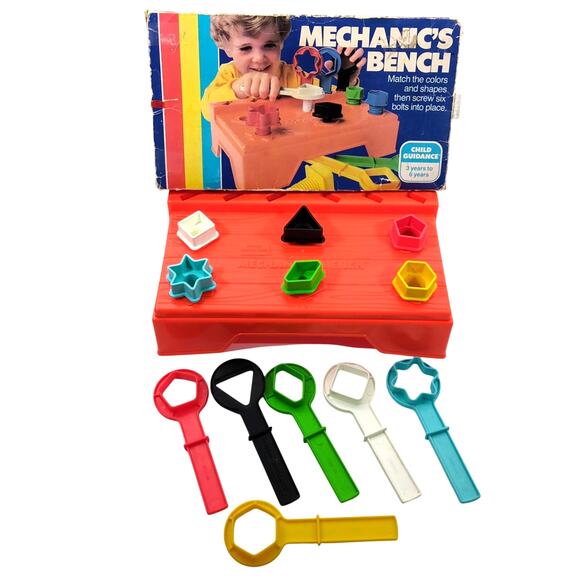 Vintage 1980 Gabriel Childs Mechanic's Bench Play Set Ages 3-6 Complete in Box - Picture 1 of 7